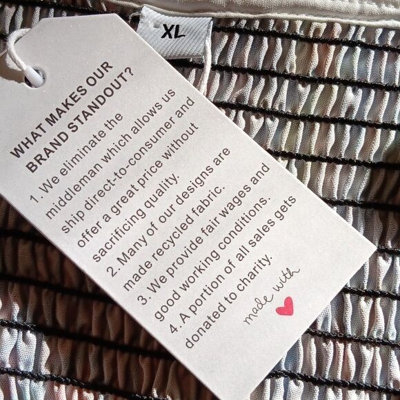 NWT Made With ❤️  Shirred Bodice . Bohemian,   Colorful, Watercolor - Picture 7 of 10